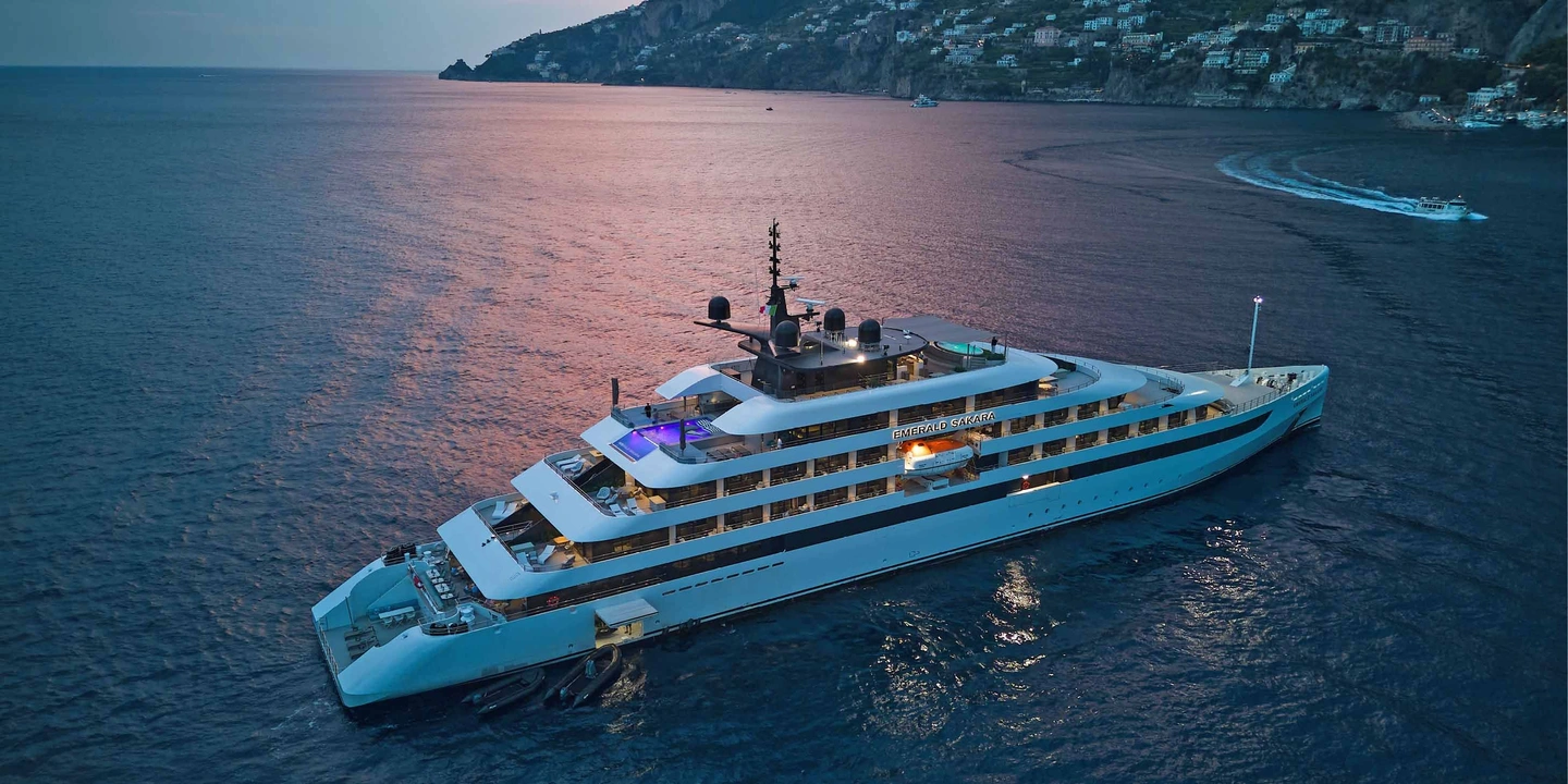 Luxury yacht style cruise ship on the Amalfi Coast