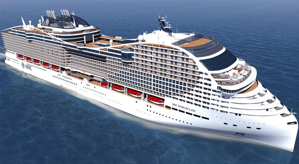 Large ocean cruise ship at sea